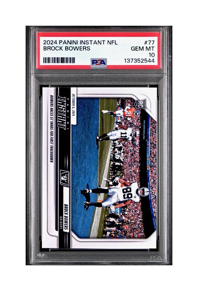 Brock Bowers Rookie 2024 Panini Instant NFL #77 PSA 10 Gem Mint