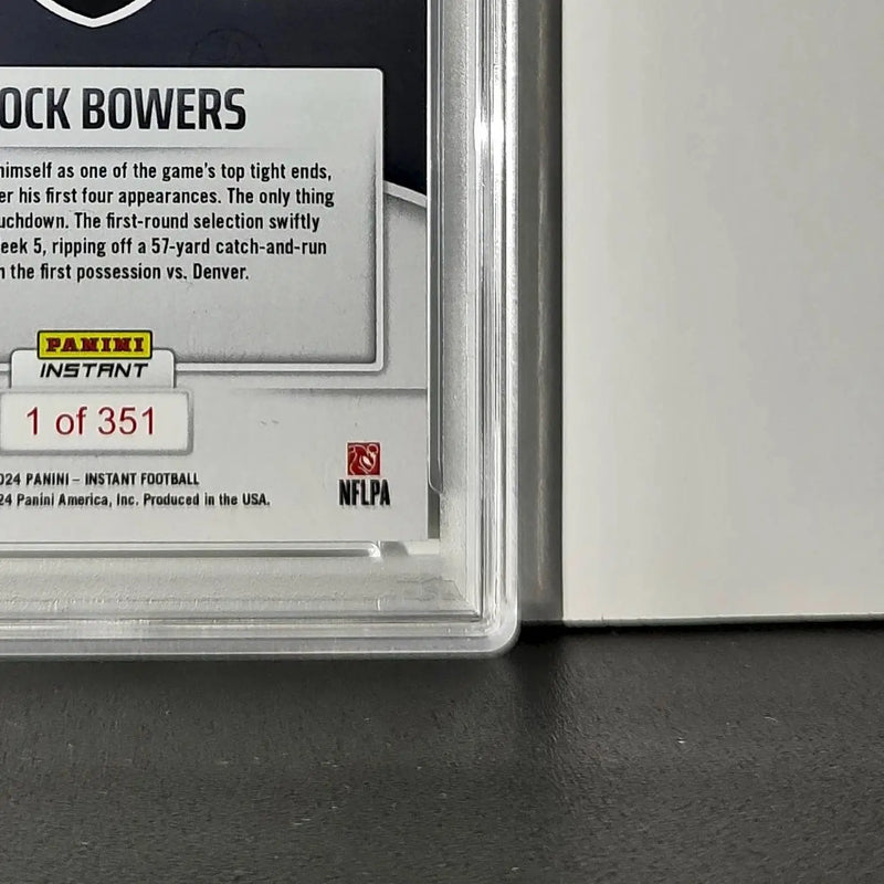 Brock Bowers Rookie 2024 Panini Instant NFL #77 PSA 8 NM-MT - Football Card Single