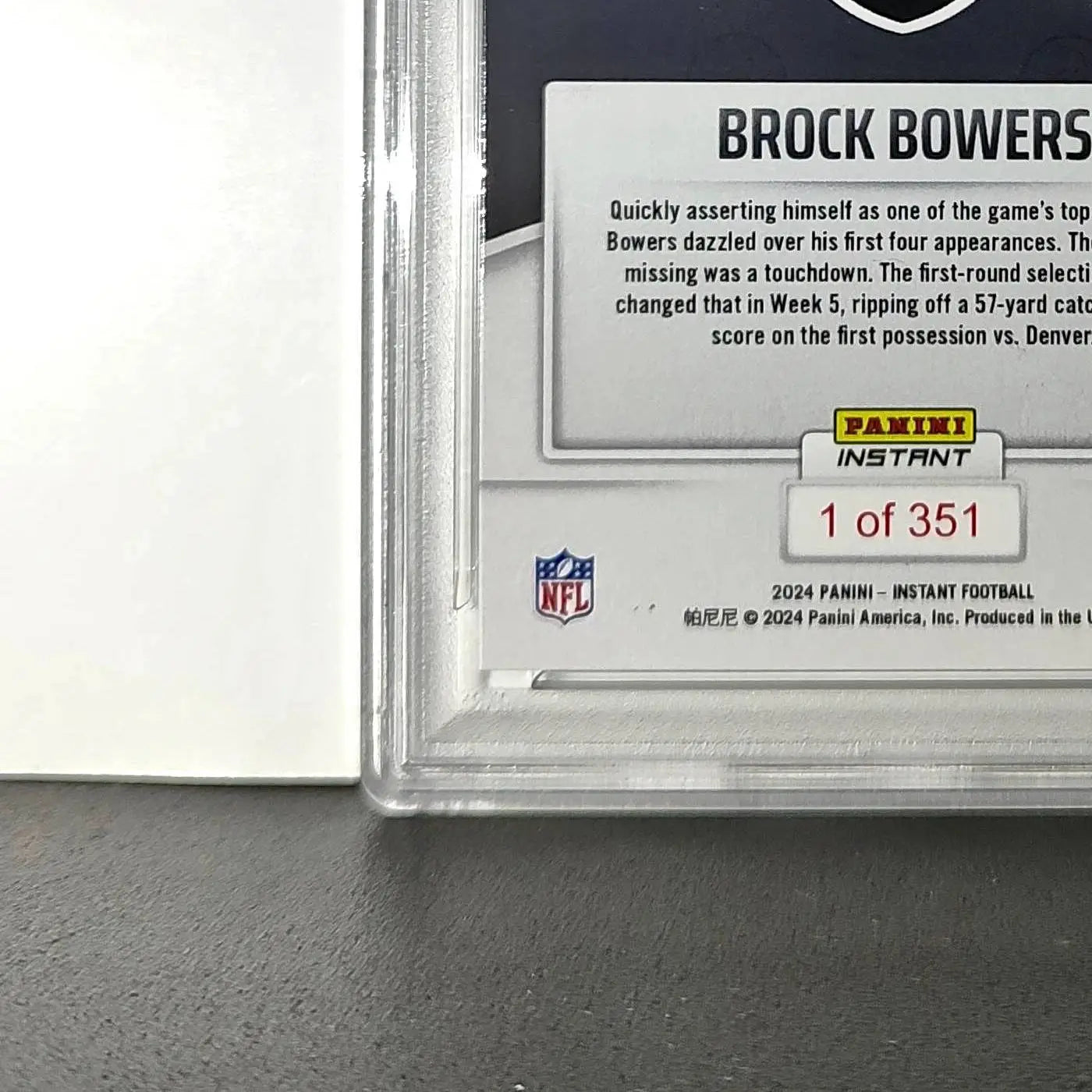 Brock Bowers Rookie 2024 Panini Instant NFL #77 PSA 8 NM-MT - Football Card Single