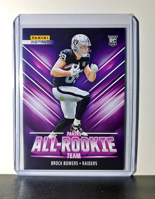 Brock Bowers Rookie 2024 Panini NFL #11 All-Rookie Card LV Raiders 1 of 314 - Football Card Single
