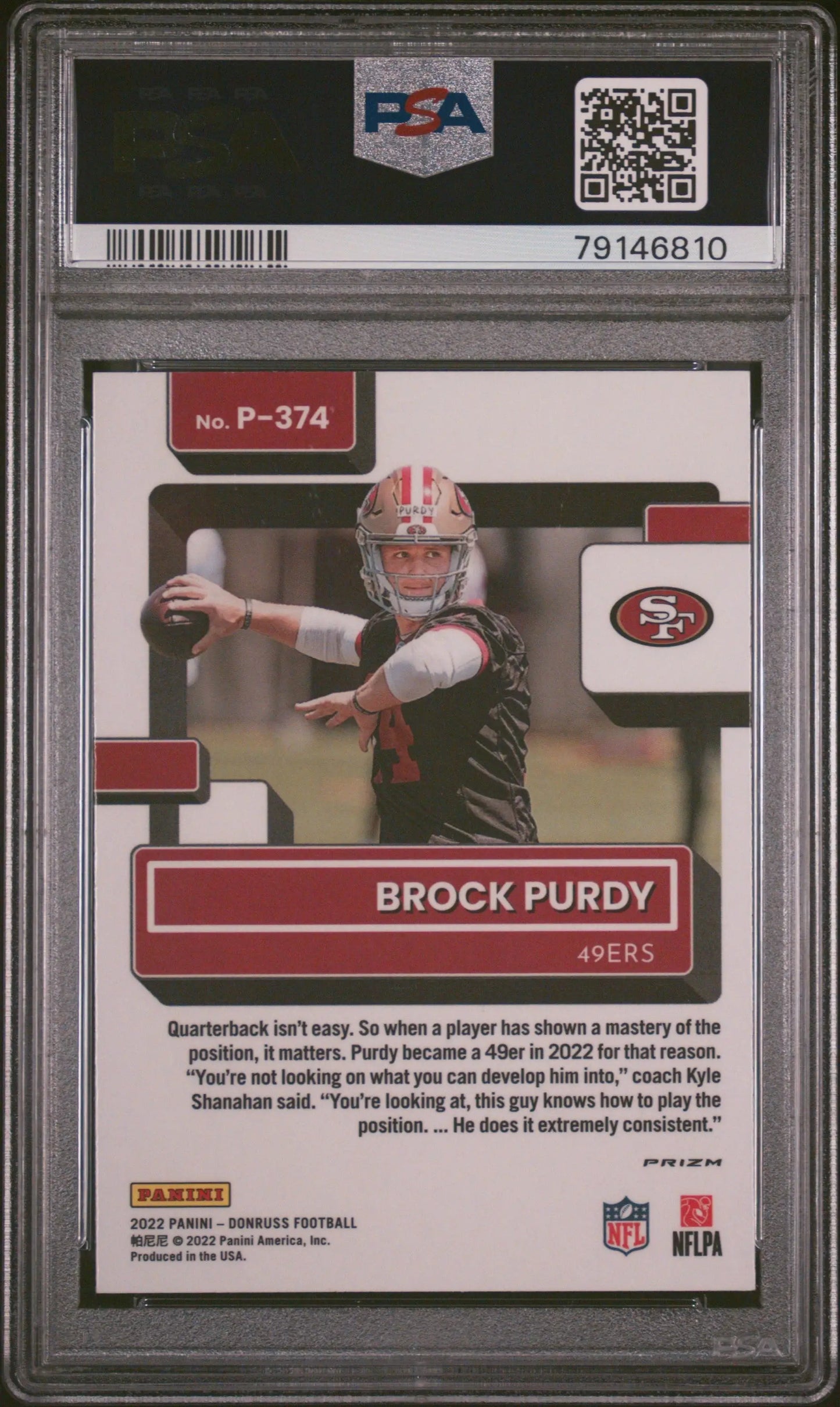 Brock Purdy 2022 Donruss Optic Preview Holo PSA 10 Gem Mint - Football Card Single