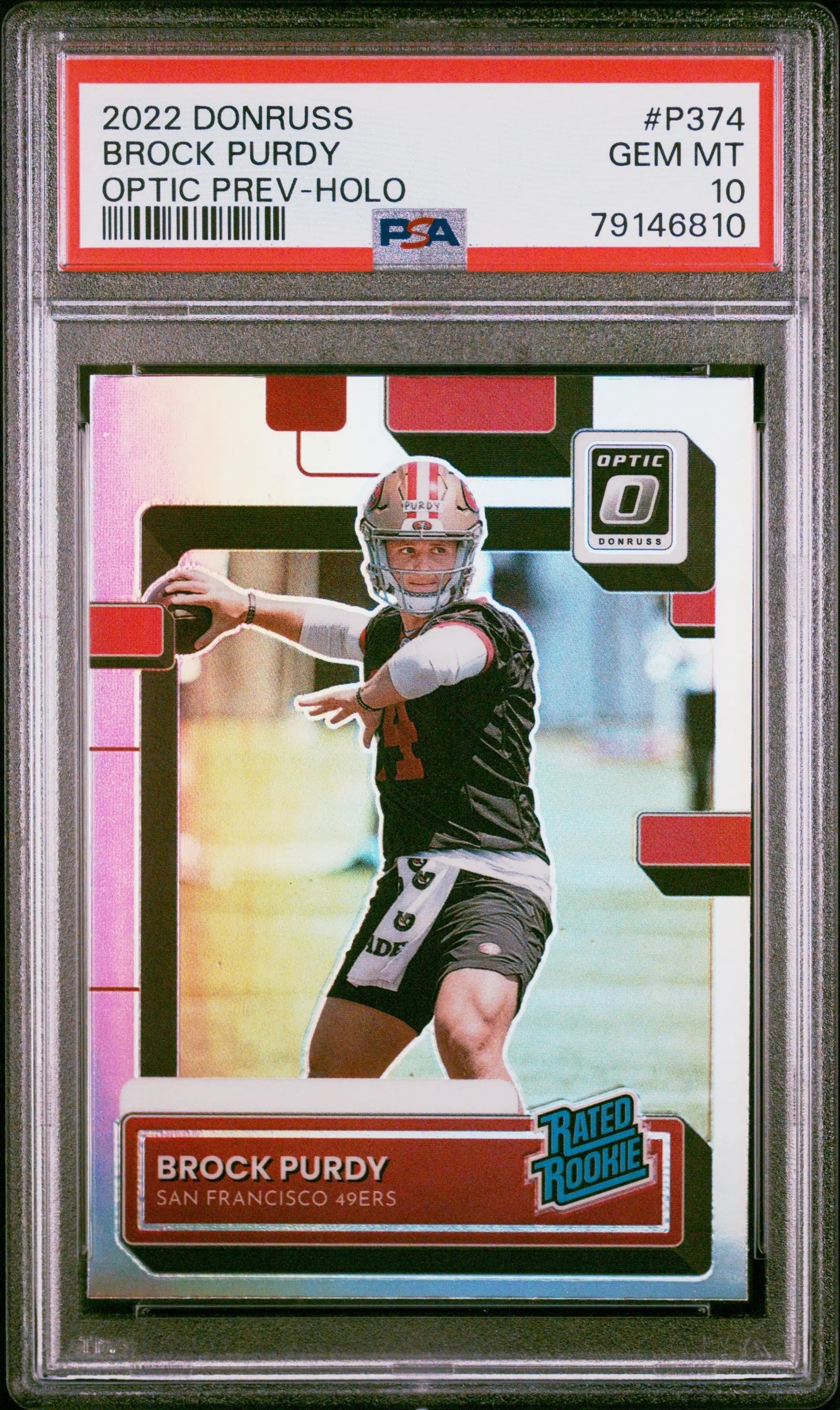 Brock Purdy 2022 Donruss Optic Preview Holo PSA 10 Gem Mint - Football Card Single