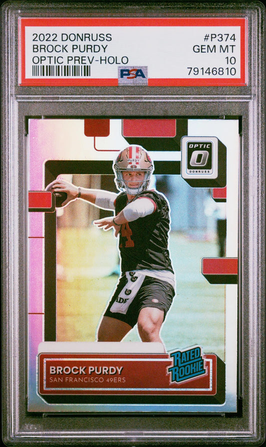 Brock Purdy 2022 Donruss Optic Preview Holo PSA 10 Gem Mint - Football Card Single