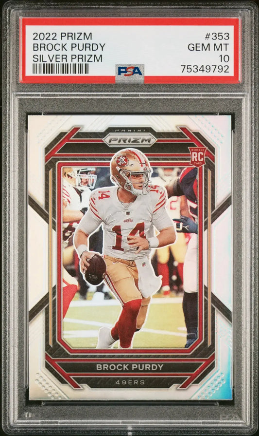 Brock Purdy 2022 Panini Prizm #353 Silver Prizm PSA 10 Gem Mint - Football Card Single