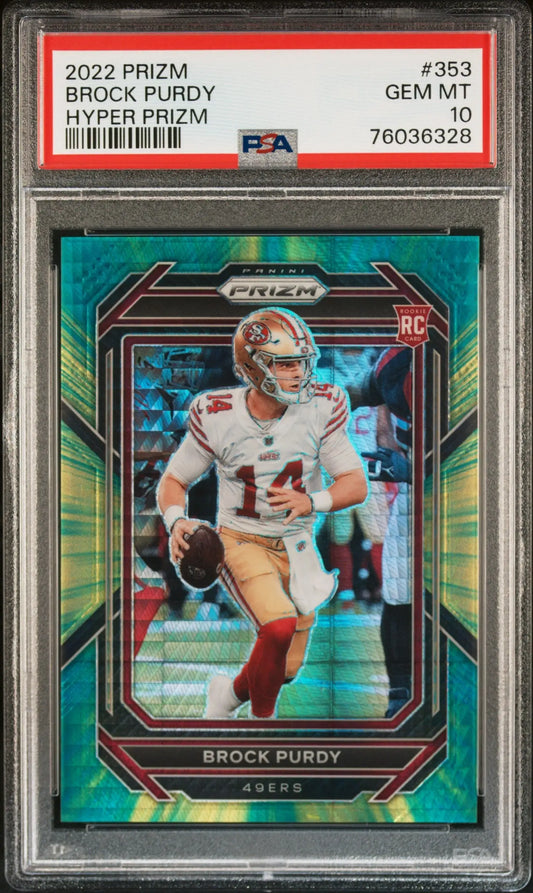 Brock Purdy 2022 Prizm #353 Hyper Prizm #173/175 PSA 10 Gem Mint - Football Card Single