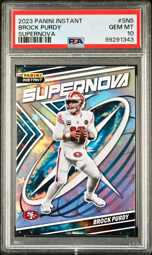 Brock Purdy 2023 Panini Supernova NFL #SN-5 Football Card PSA 10 Gem - Football Card Single
