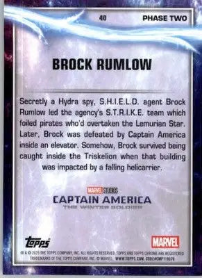 Brock Rumlow - 2025 Topps Chrome Marvel Studios - #40 - Non_sport - Marvel Card Single