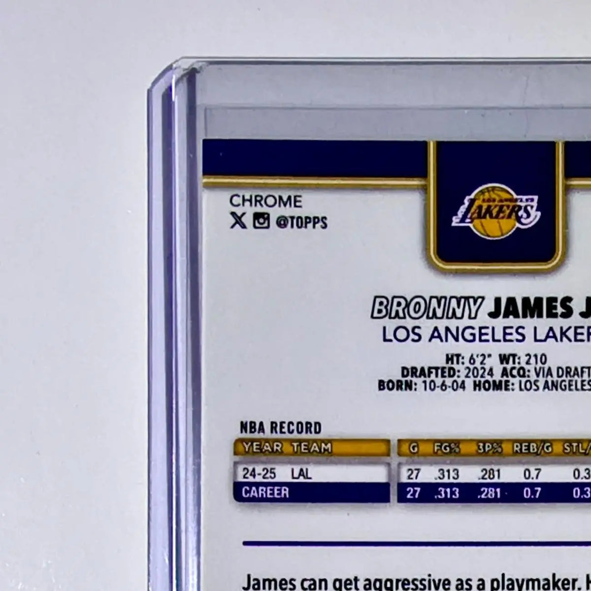Bronny James Jr. 2025-26 NBA Topps Chrome Update Red White & Blue Refractor #103 - Basketball Card Single