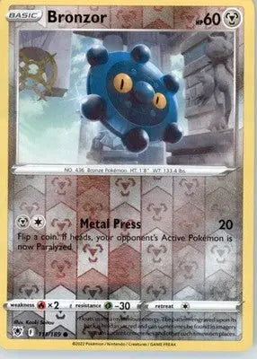 Bronzor - SWSH10: Astral Radiance - Reverse Holo LP - #111/189 - Pokémon Card Single