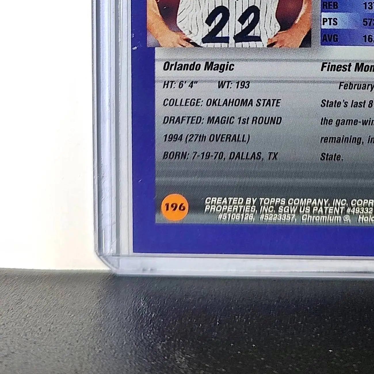Brooks Thompson Rookie 1994-95 Topps Finest #196 Card