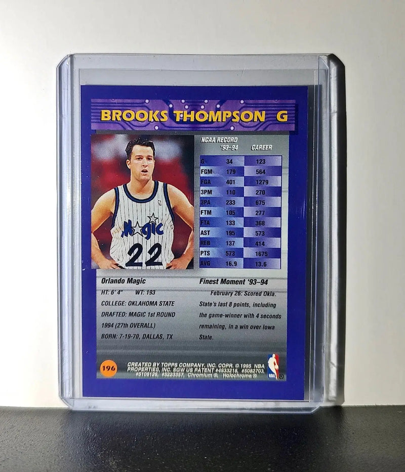 Brooks Thompson Rookie 1994-95 Topps Finest #196 Card