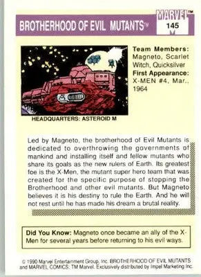Brotherhood of Evil Mutants - Marvel 1990 Universe - 145 - Base NM - Marvel Card Single