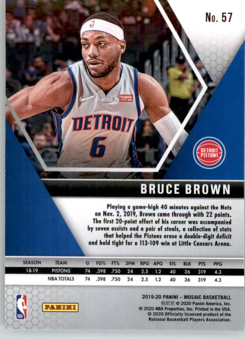 Bruce Brown - 2019-20 Panini Mosaic - #57 - Basketball - Basketball Card Single