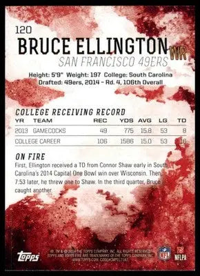 Bruce Ellington Rookie 2014 Topps Fire #120 San Francisco 49ers