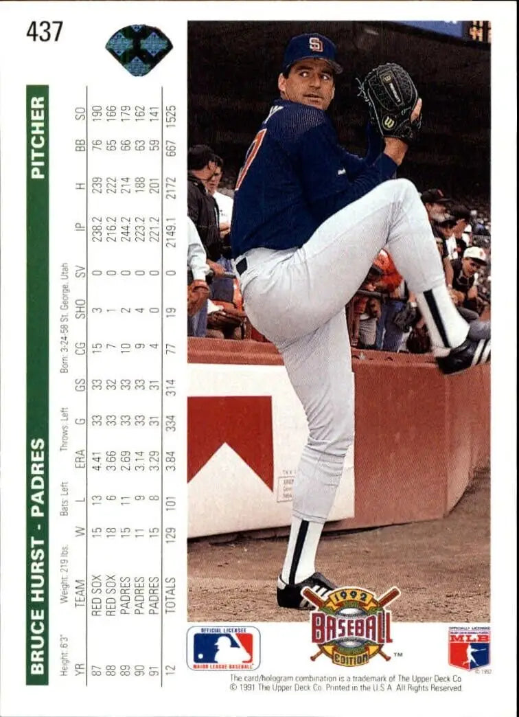 Bruce Hurst 1992 Upper Deck MLB #437 Baseball Card San Diego Padres - Baseball Card Single