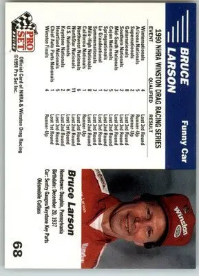 Bruce Larson’s Car - 1991 Pro Set NHRA - #68 - Racing - Racing Card Single