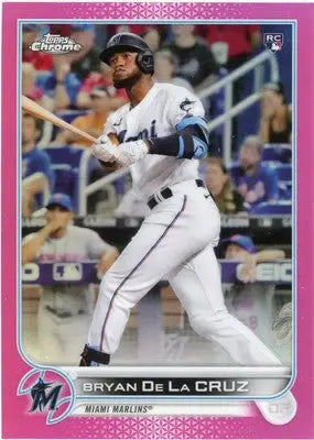 Bryan De La Cruz 2022 Topps Chrome Pink Refractor #216 Miami Marlins - Baseball Card Single