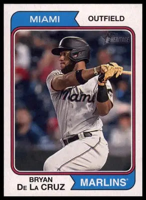 Bryan De La Cruz 2023 Topps Heritage #185 Miami Marlins - Baseball Card Single