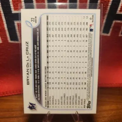 Bryan De La Cruz RC #22 - 2022 Topps Series 1 Rookie Miami Marlins - Baseball Card Single