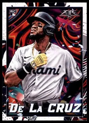 Bryan De La Cruz Rookie 2022 Topps Fire #15 Miami Marlins - Baseball Card Single
