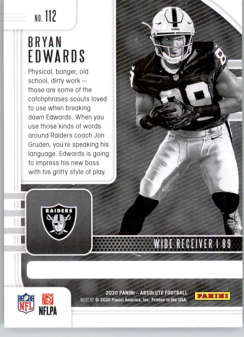 Bryan Edwards - 2020 Panini Absolute - #112 - RC Retail Football - Football Card Single