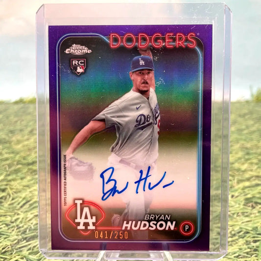 Bryan Hudson -2024 Topps Chrome- Purple Refractor /250- On Card Rookie Auto - Baseball Card Single