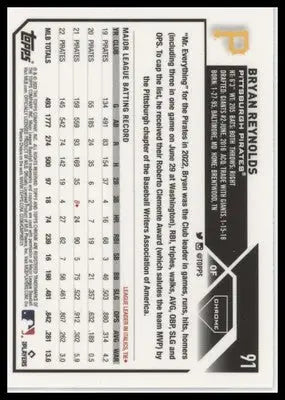 Bryan Reynolds 2023 Topps Chrome #91 Pittsburgh Pirates - Baseball Card Single