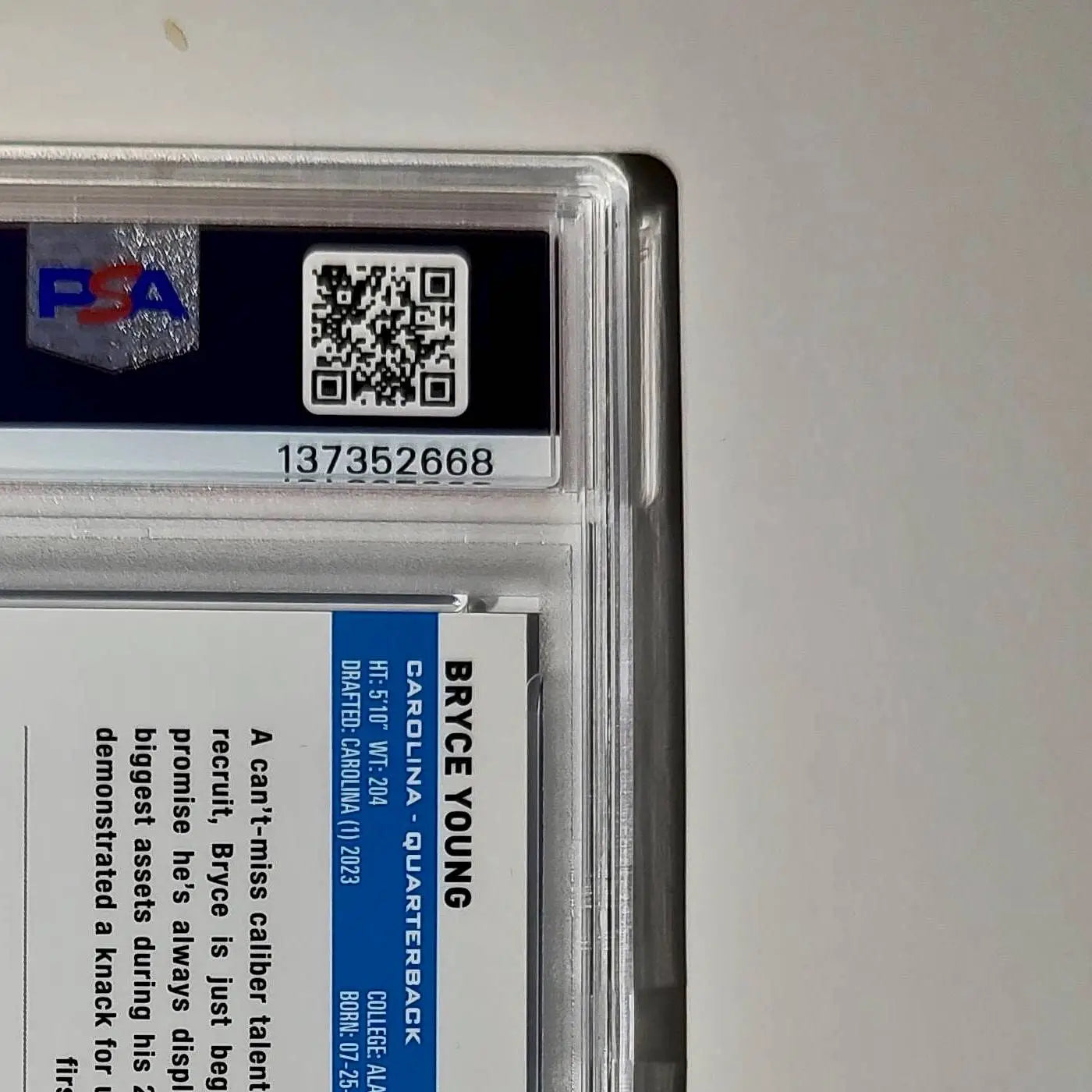 Bryce Young 2023 Topps Chrome 57/75 #1 Blue Wave Refractors PSA 9 Mint
