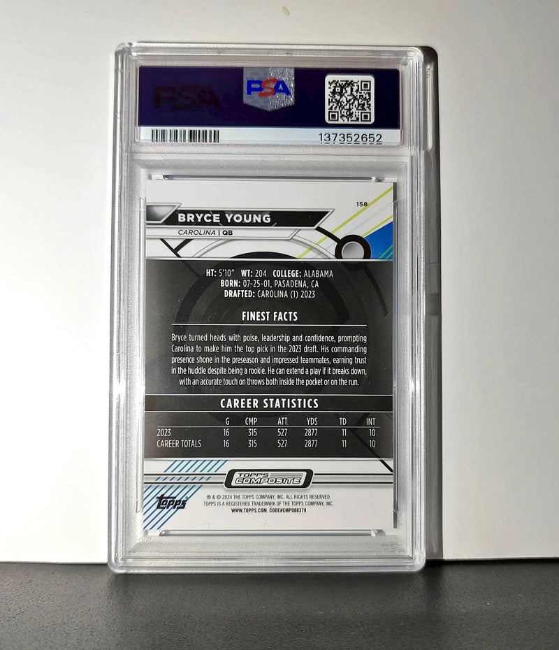 Bryce Young 2023 Topps Finest 069/150 Purple Checkerboard Refractor #158 PSA 10