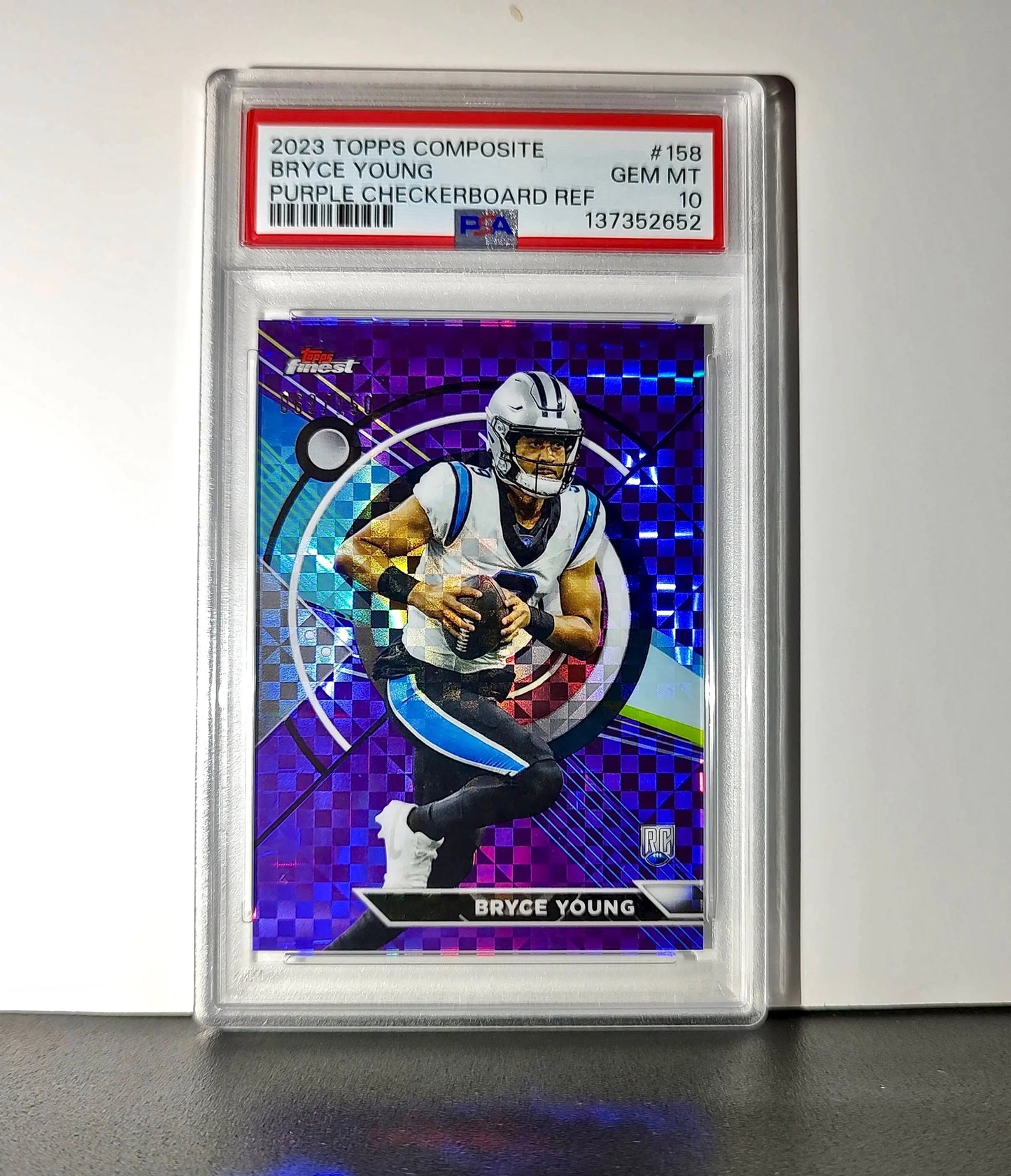 Bryce Young 2023 Topps Finest 069/150 Purple Checkerboard Refractor #158 PSA 10 - Football Card Single