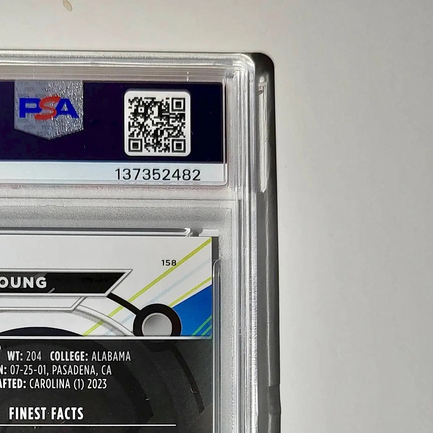 Bryce Young 2023 Topps Finest #158 Rookie Purple Refractor 016/250 PSA 9 Mint - Football Card Single
