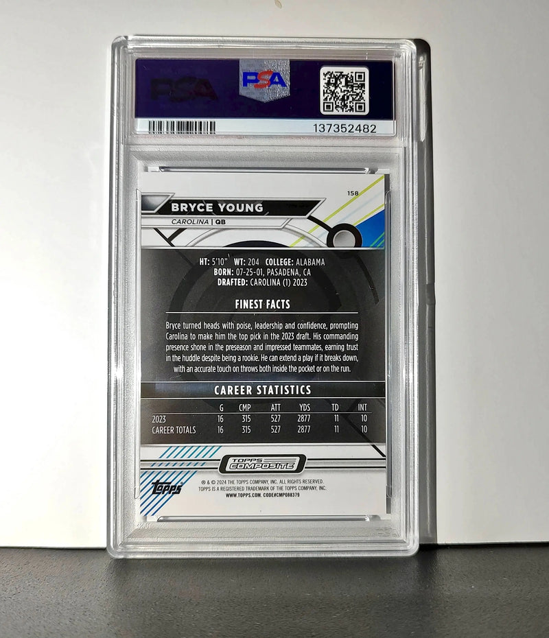 Bryce Young 2023 Topps Finest #158 Rookie Purple Refractor 016/250 PSA 9 Mint - Football Card Single
