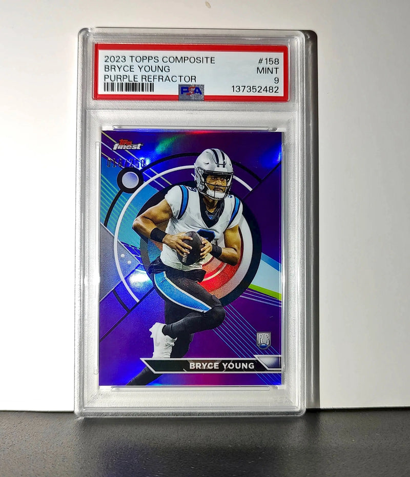 Bryce Young 2023 Topps Finest #158 Rookie Purple Refractor 016/250 PSA 9 Mint - Football Card Single