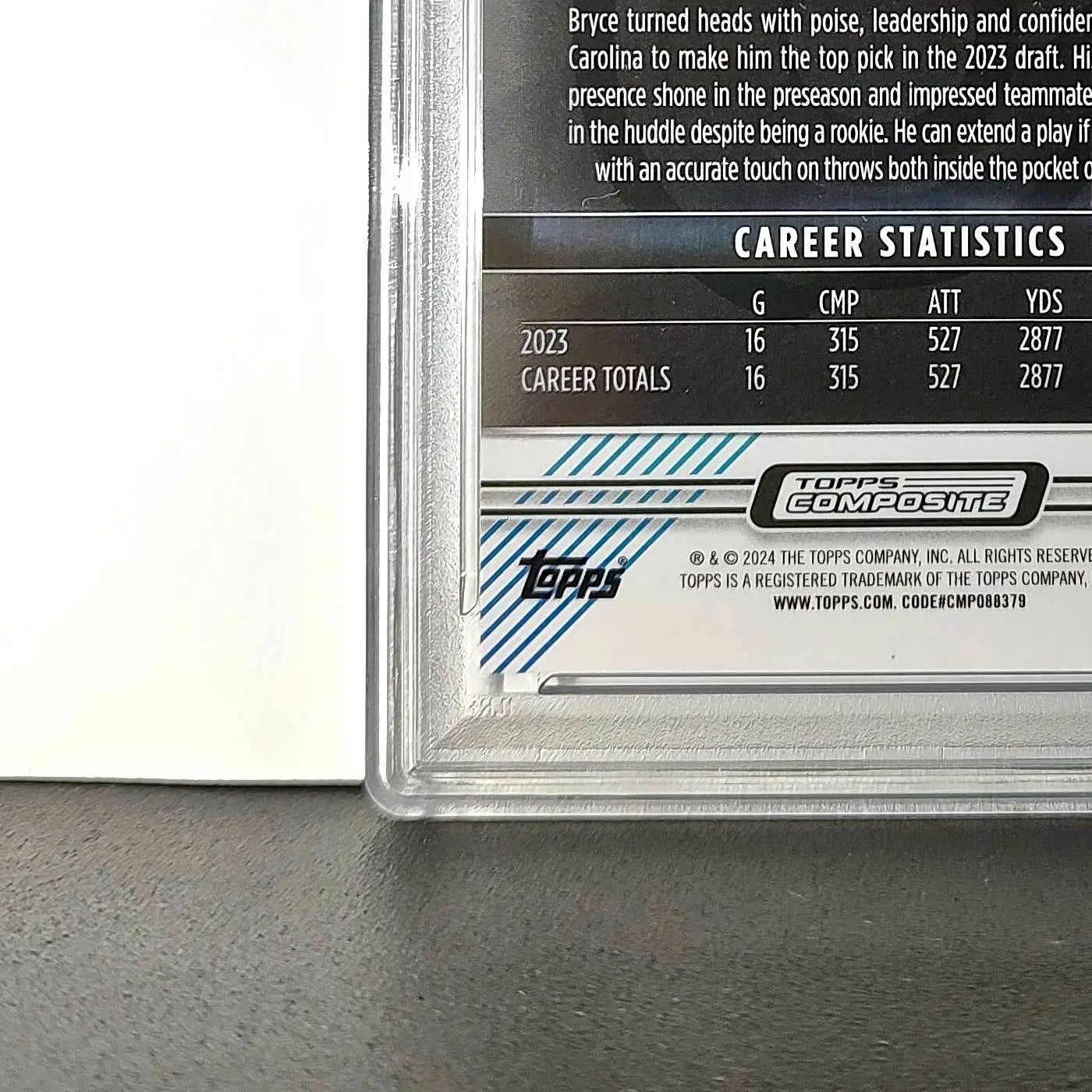 Bryce Young 2023 Topps Finest #158 Rookie Purple Refractor 016/250 PSA 9 Mint - Football Card Single