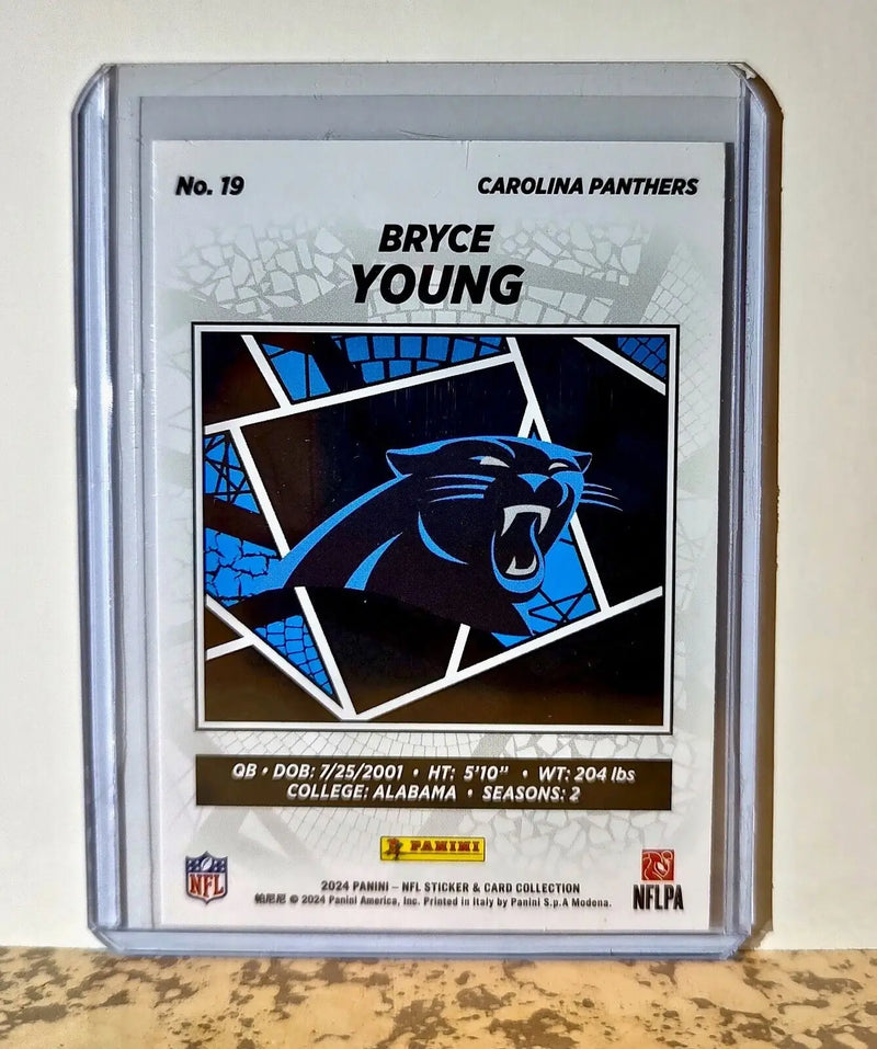 Bryce Young 2024 Panini NFL #19 Silver Foil Sticker Card Carolina Panthers