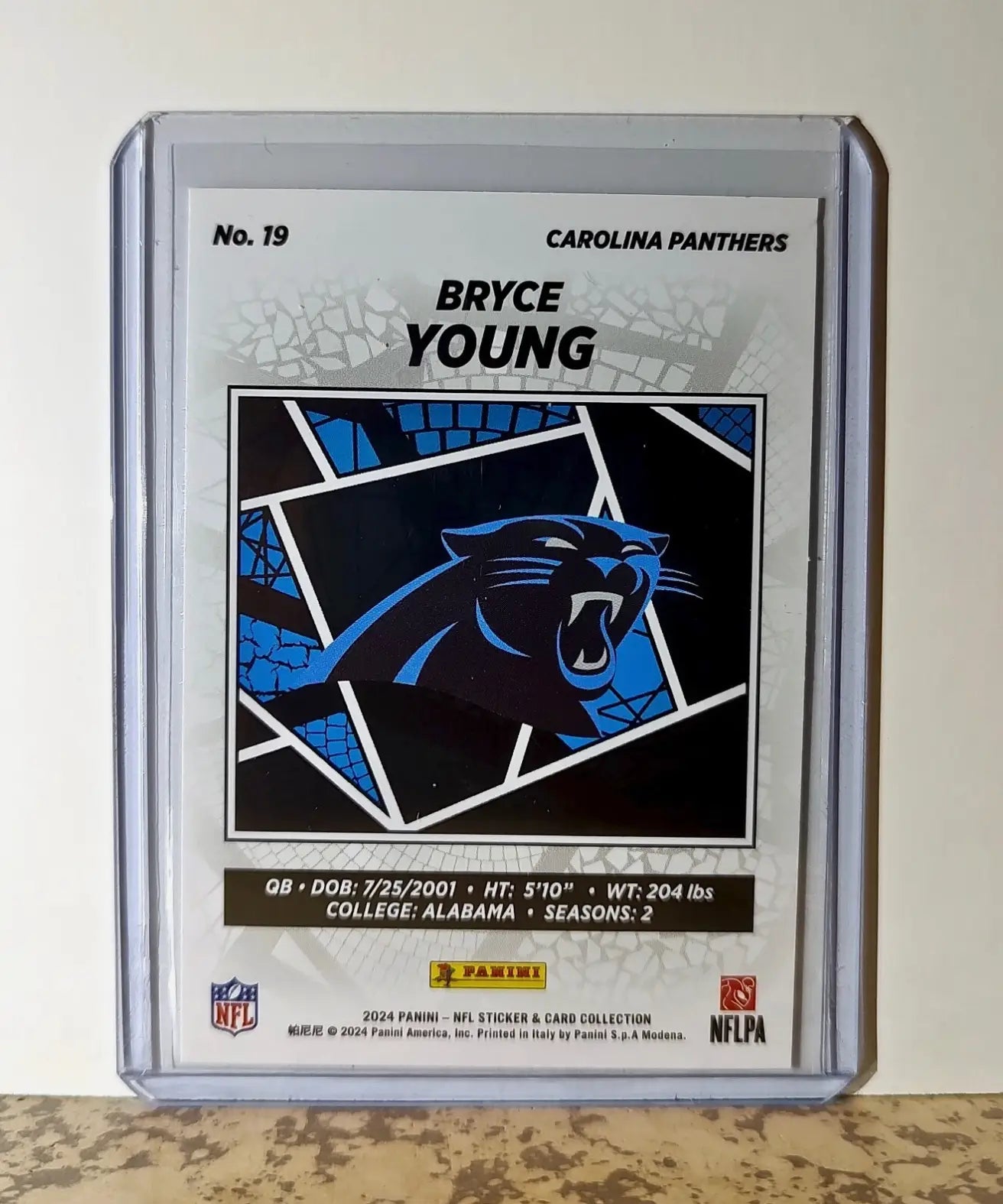 Bryce Young 2024 Panini NFL #19 Sticker Card Carolina Panthers