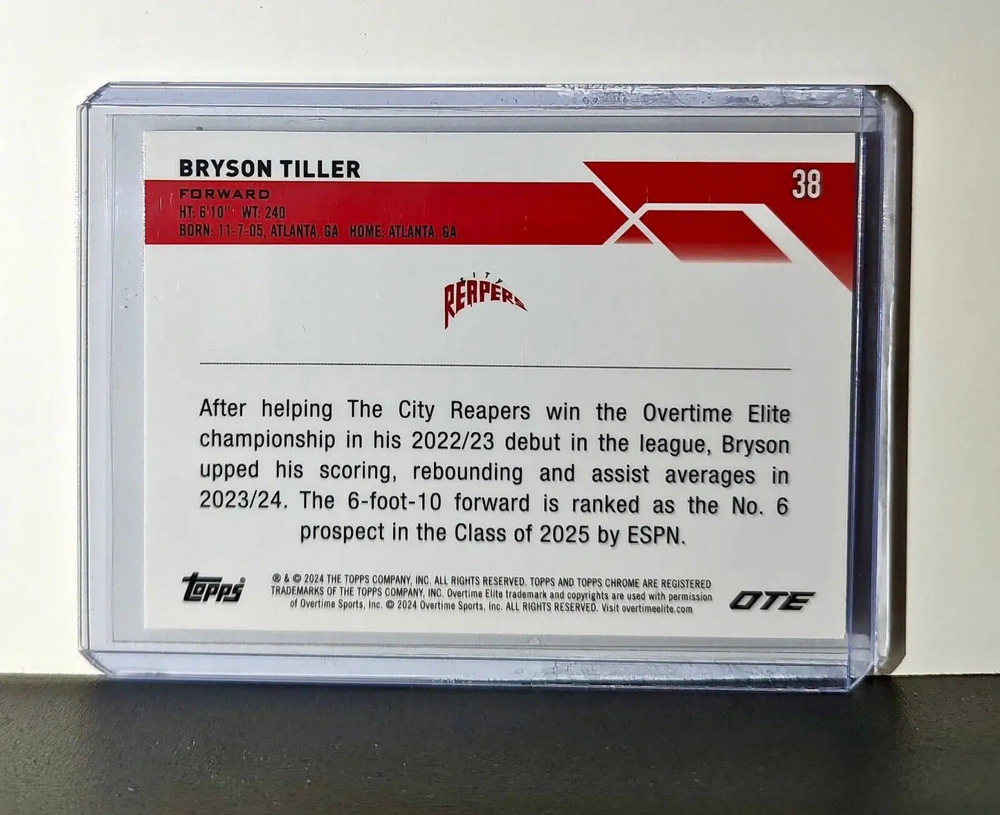 Bryson Tiller 2023-24 Topps Chrome Overtime #38 Card City Reapers - Basketball Card Single