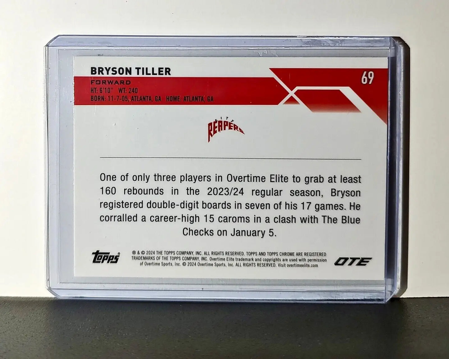 Bryson Tiller 2023-24 Topps Chrome Overtime #69 Card City Reapers - Basketball Card Single