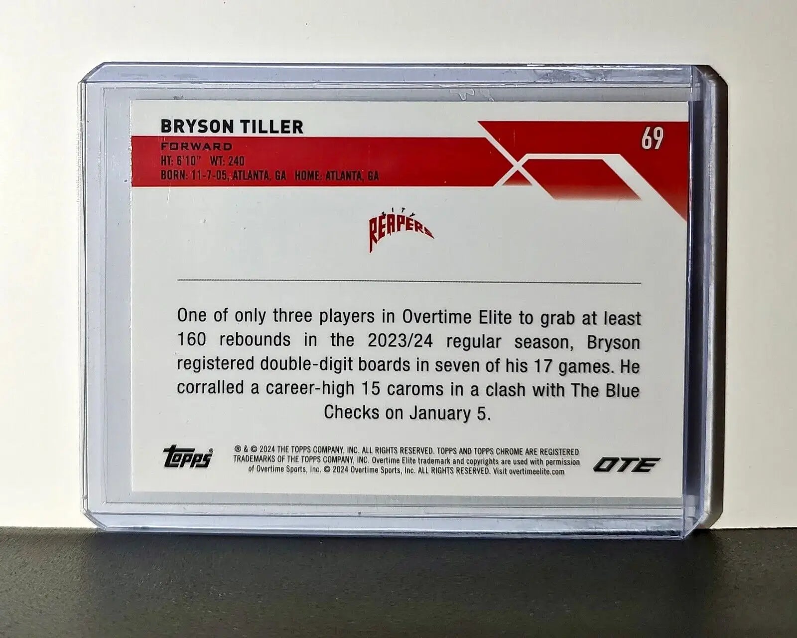 Bryson Tiller 2023-24 Topps Chrome Overtime #69 Card City Reapers - Basketball Card Single