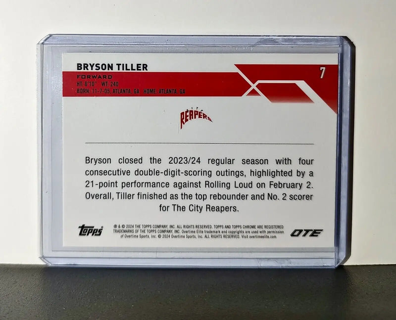 Bryson Tiller 2023-24 Topps Chrome Overtime #7 Card City Reapers - Basketball Card Single