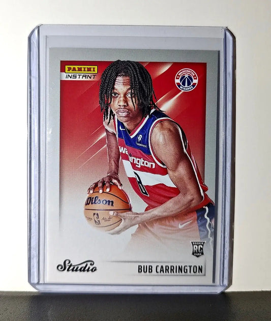 Bub Carrington 2024-25 Panini NBA Studio #40 Rookie Card Wizards 1/275 - Basketball Card Single