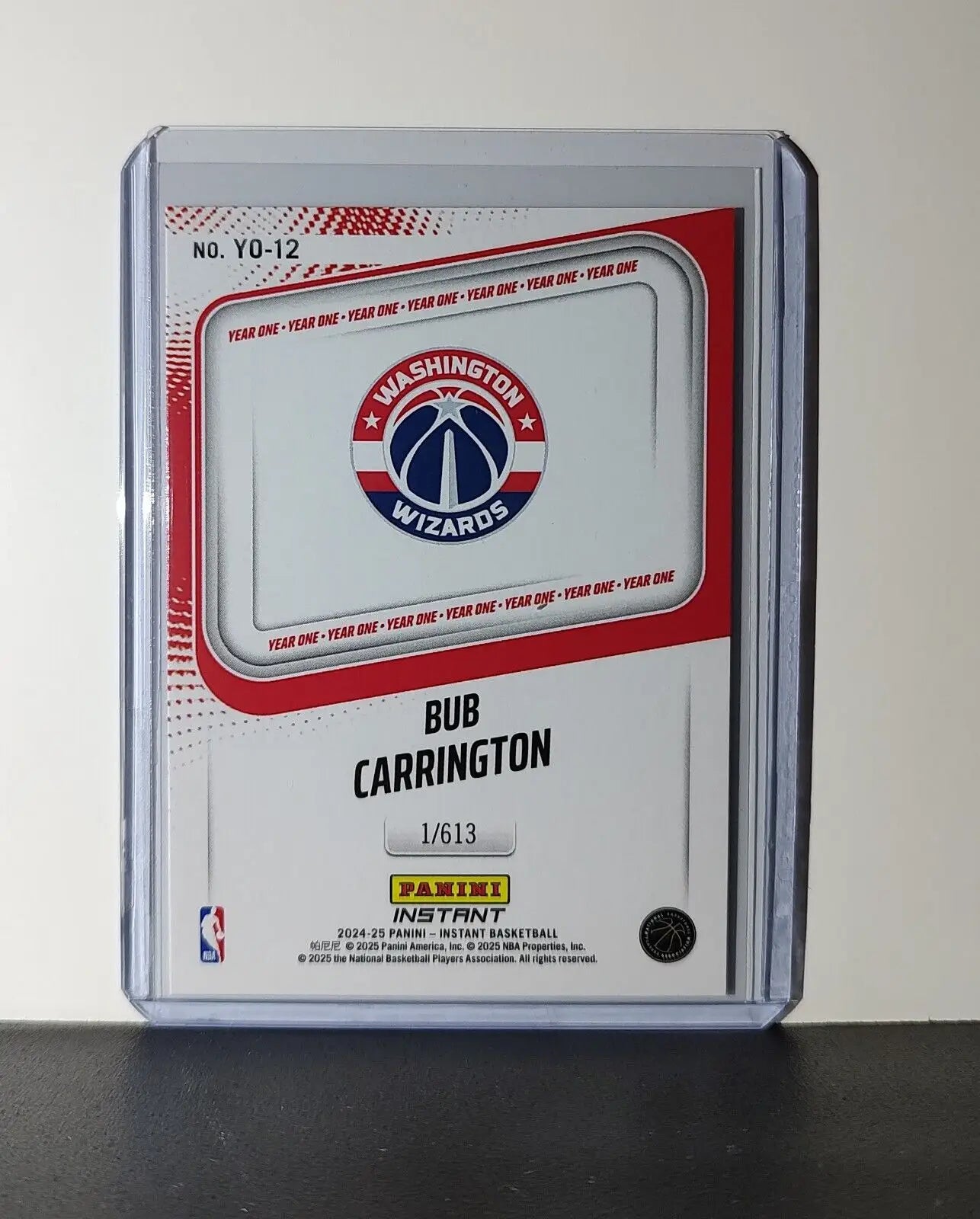 Bub Carrington Rookie Card 2024-25 Panini Year One #12 Washington Wizards 1/613 - Basketball Card Single