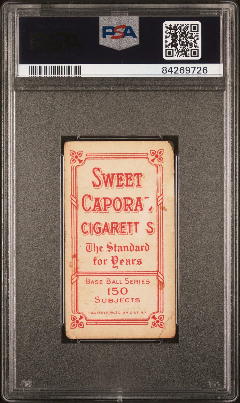 Vintage Buck Herzog T206 Sweet Caporal 150/30 trading card in graded protective case