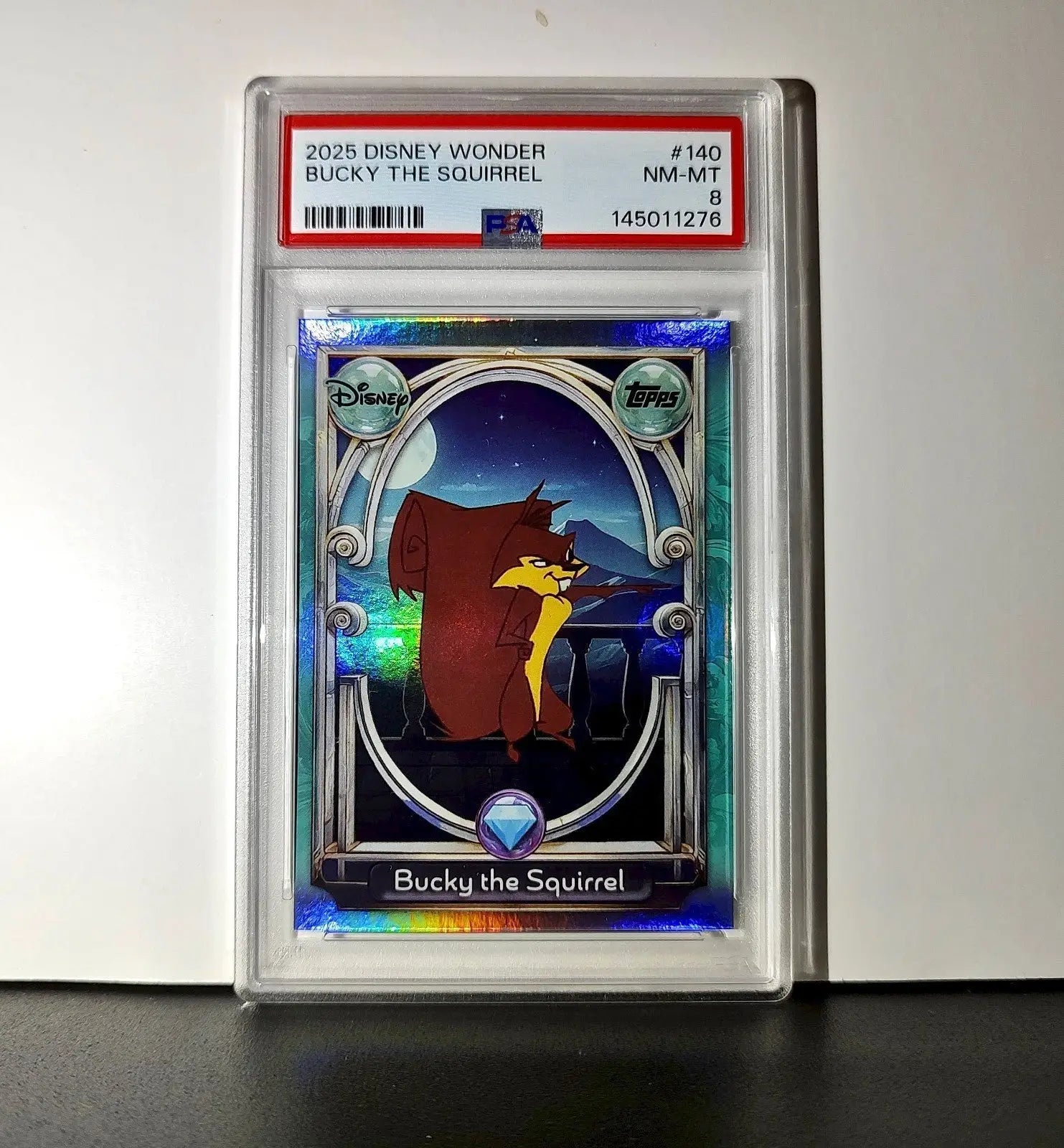 Bucky the Squirrel 2025 Topps Disney #140 Diamond The Emperor’s New Groove PSA 8 - Non-Sports Card Single