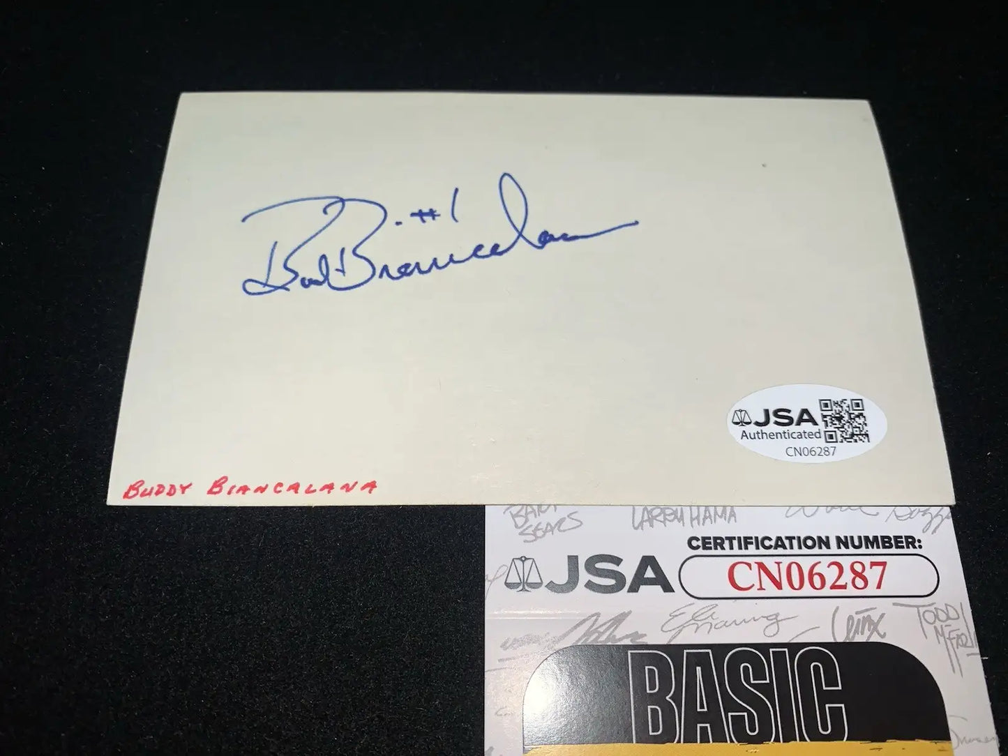 Buddy Biancalana Baseball Signed Auto Autograph Index Cut KC Royals JSA - Sports Memorabilia