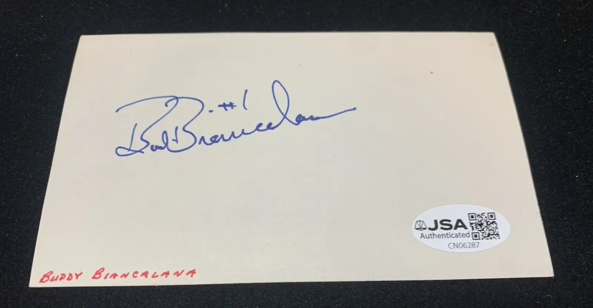 Buddy Biancalana Baseball Signed Auto Autograph Index Cut KC Royals JSA - Sports Memorabilia