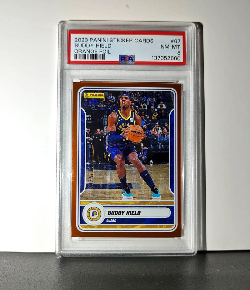 Buddy Held 2023-24 Panini Sticker Cards #67 034/050 Orange Foil PSA 8 NM-MT - Basketball Card Single