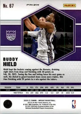 Buddy Hield - 2020-21 Panini Mosaic - #67 - Mosaic Green Basketball - Basketball Card Single