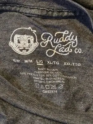 Buddy Lad CoShirt Mens L Gray Proper Mischief Graphic Short Sleeve Vintage Tee - Apparel