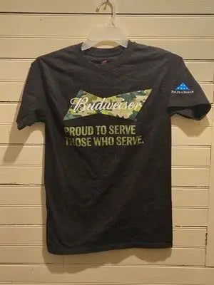 Budweiser T-Shirt Mens S Black Camo Logo Proud To Serve Tee - Apparel
